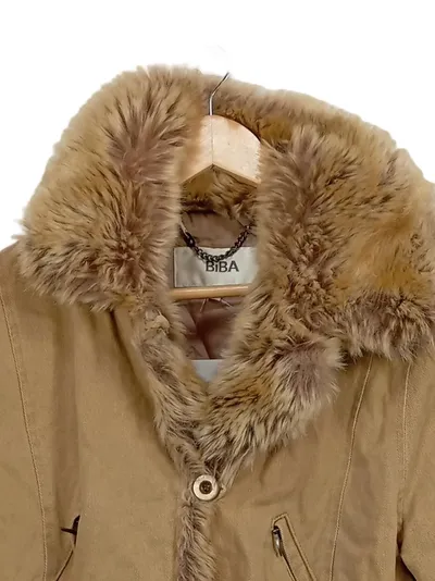 BiBA Damen Parka Gr. 38 M Beige mit Kunstfell Casual Outdoor Jacke