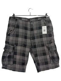 EIGHT2NINE Herren Cargo Shorts kariert Grau W32 M L20 1