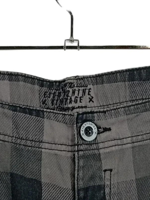 EIGHT2NINE Herren Cargo Shorts kariert Grau W32 M L20 3