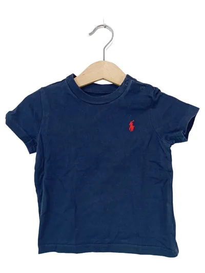 Ralph Lauren Baby T-Shirt Blau Gr. 74/9M Logo Baumwolle