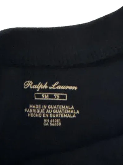 Ralph Lauren Baby T-Shirt Blau Gr. 74/9M Logo Baumwolle 5