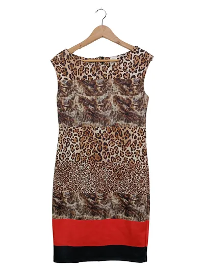 Alba Moda Damen Freizeitkleid Animal Print Midikleid Mehrfarbig Gr. 36 S