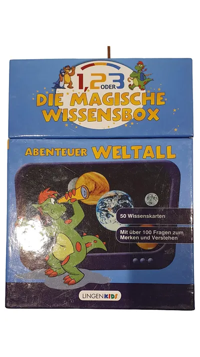 1,2 oder 3 Die Magische Wissensbox Abenteuer Weltall 50 Wissenskarten