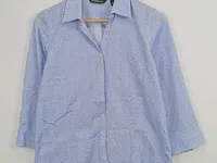 Eddie Bauer Damen Hemdbluse Gr. 36/S Blau Florales Muster 3/4-Arm 3