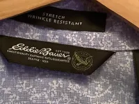 Eddie Bauer Damen Hemdbluse Gr. 36/S Blau Florales Muster 3/4-Arm 7