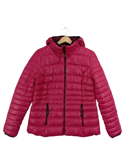 Blue Flame Damen Steppjacke Pink Gr. 38/M mit Kapuze Outdoor Freizeit