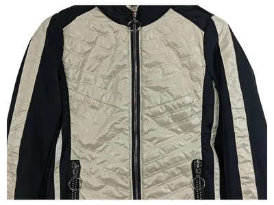 Rick Cardona Damen Steppjacke Gr. 34/XS Beige Sportlich Strukturmuster