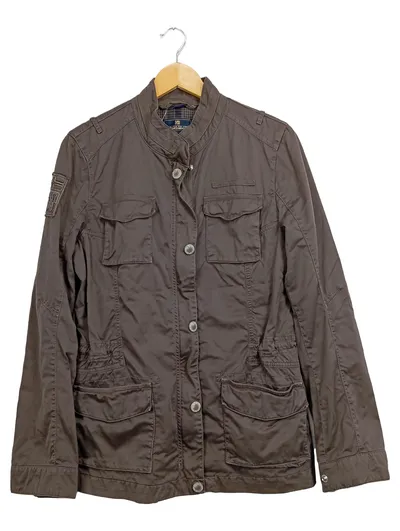 Napapijri Damen Leichte Jacke Gr. 40/L Braun Casual Baumwolle