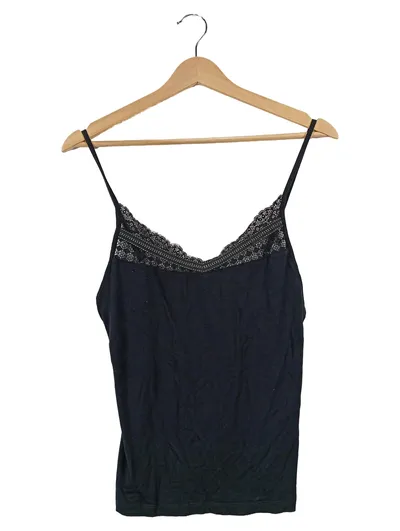 About You Damen Top mit Spitze Gr. 38 Schwarz Feminin Spaghetti-Träger