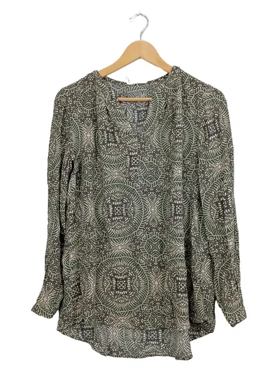 Cartoon Damen Bluse Gr. 36 S Grün Gemustert Langarm Casual