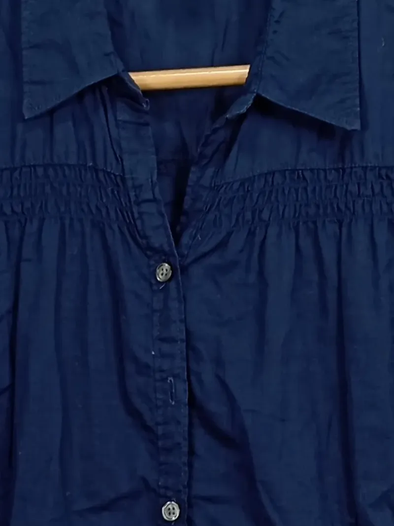 Eddie Bauer Damen Hemdbluse Kurzarm Gr. 36/S Blau Casual 4