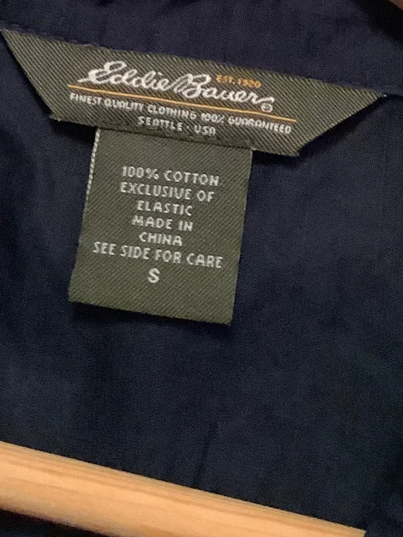 Eddie Bauer Damen Hemdbluse Kurzarm Gr. 36/S Blau Casual 7