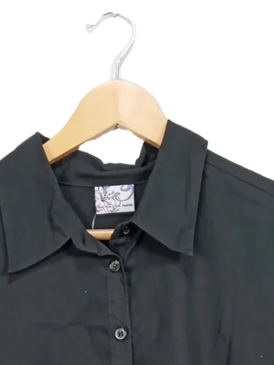 LANDS' END Damen Blusenkleid Tunika Gr. 44-46 Schwarz Baumwolle