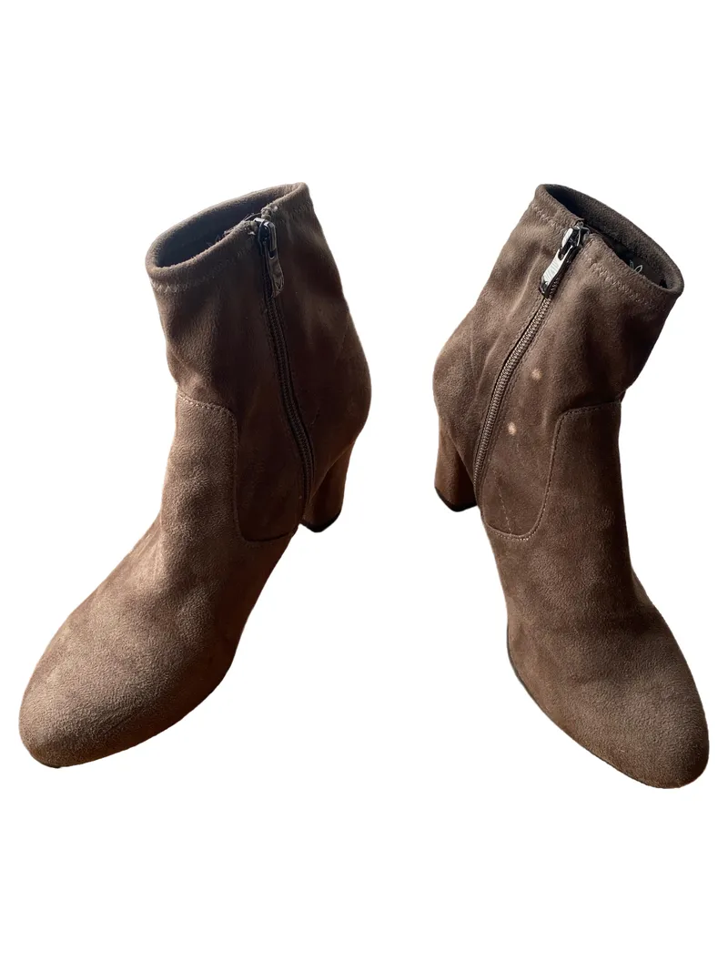 Caprice Damen Stiefelette Wildleder Braun Gr. 37.5 Reißverschluss Blockabsatz 2