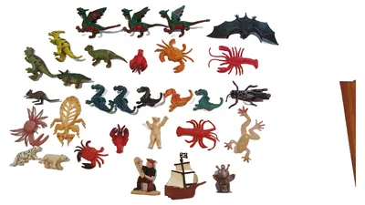 Spielfiguren Konvolut 40 Teile Dinosaurier Drachen Tiere Insekten Piraten