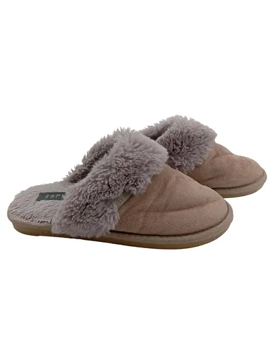 Esprit Hausschuhe Damen Gr. 38 Rosa Pantoffeln Fellbesatz Komfortabel