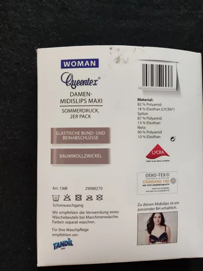 Queentex Damen Slip 2er Pack Floral Spitze Mehrfarbig Gr. 42 XL