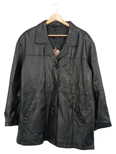 E.B. Company Lederjacke Herren Gr. 44/XS Schwarz Klassisch