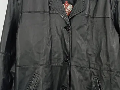 E.B. Company Lederjacke Herren Gr. 44/XS Schwarz Klassisch