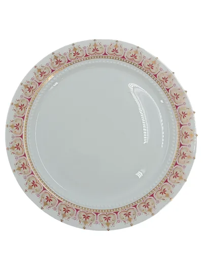 Eschenbach Bavaria Essteller Porzellan Weiß Gold Rot Floral 20cm