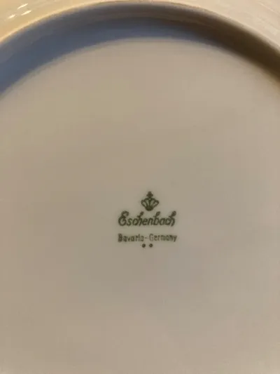 Eschenbach Bavaria Essteller Porzellan Weiß Gold Rot Floral 20cm