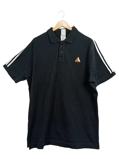 Adidas Poloshirt Herren XL Schwarz 3-Streifen Baumwolle Sportlich