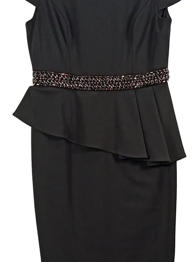 Adrianna Papell Abendkleid Damen Gr. 42/XL Schwarz Elegant Pailletten