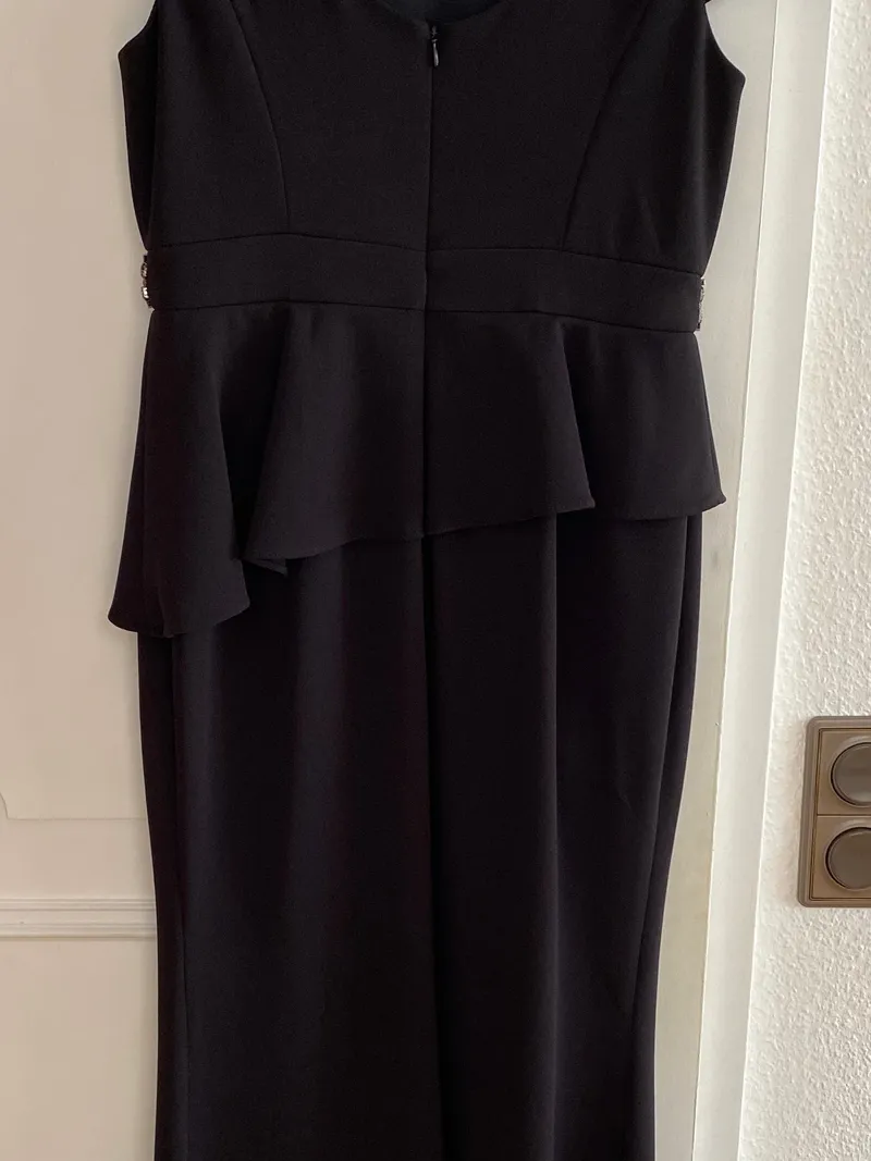 Adrianna Papell Abendkleid Damen Gr. 42/XL Schwarz Elegant Pailletten 4