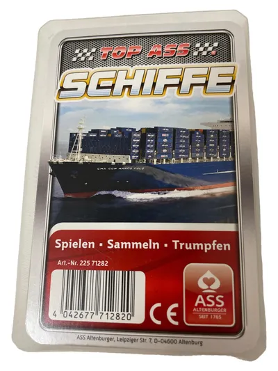 ASS Altenburger TOP ASS SCHIFFE Kartenspiel Kinder Sammelspiel Trumpfspiel