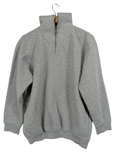 CANDA Herren Pullover Sweatshirt Grau Gr. 40 Casual Reißverschluss