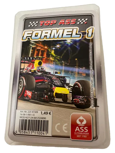 ASS Altenburger TOP ASS FORMEL 1 Kartenspiel Rennwagen Auto Quartett