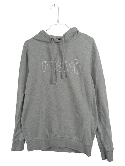 Mavi Kapuzenpullover Herren Gr. S Grau Hoodie Logo Sweatshirt