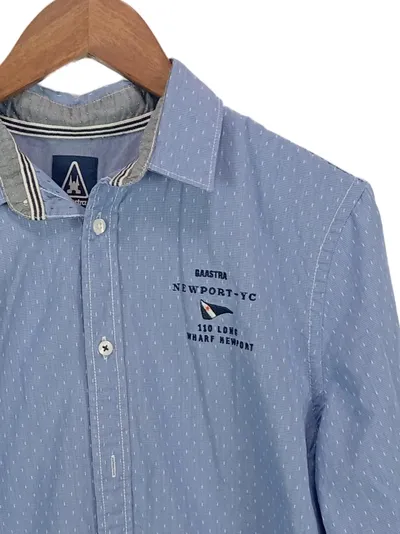 Gaastra Herren Freizeithemd Blau Gr. M Casual Gepunktet Langarm