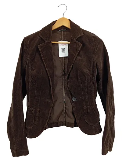 SISLEY Damen Blazer Gr. 40 Braun Cord Casual Jacke