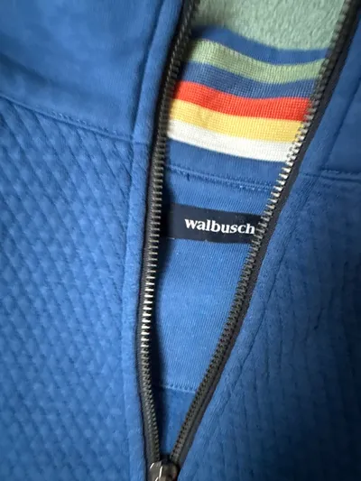 Walbusch Herren Pullover 1/4 Zip Sweatshirt Blau Gr. 56/3XL Baumwolle
