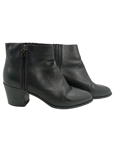 KARL LAGERFELD Damen Stiefeletten Gr. 40 Schwarz Elegant Leder Reißverschluss
