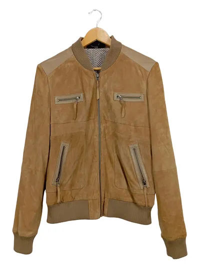 Oakwood Damen Wildleder Bomberjacke Beige Gr. XL 44 Lederjacke