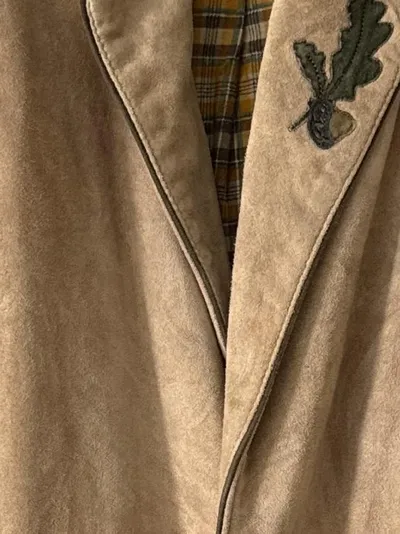 Meindl Trachtenjacke Herren Leder Traditionell Beige Gr. 46 S