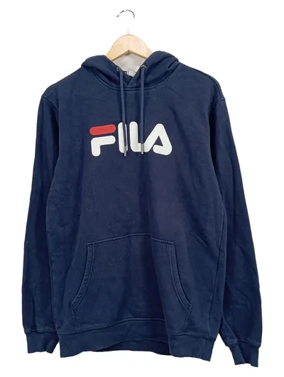 FILA Herren Kapuzenpullover Hoodie Blau Gr. M Baumwolle Sportlich