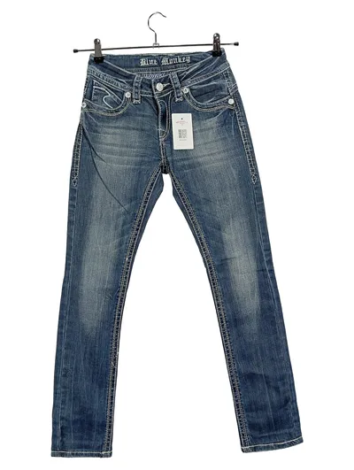 Blue Monkey Damen Jeans Straight Leg W26/L32 Blau Casual
