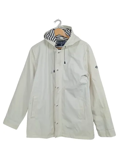 HUBLOT Damen Regenjacke Gr. 34/XS Beige Outdoor Maritim Kapuze Reißverschluss