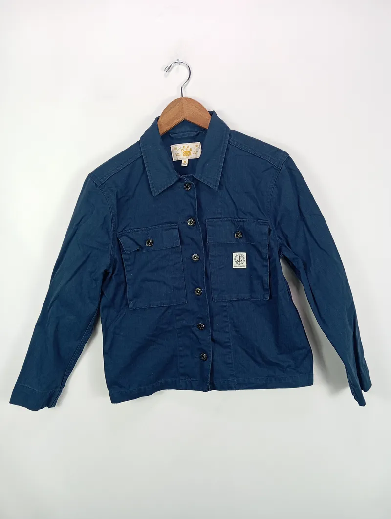 Deus Ex Machina Damen Arbeitsjacke Blau Baumwolle Gr. S/36 2