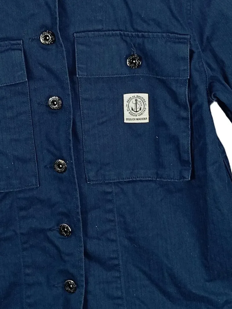 Deus Ex Machina Damen Arbeitsjacke Blau Baumwolle Gr. S/36 3