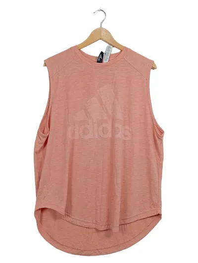 Adidas Damen Sport Tanktop Logo-Print Rosa Gr. XL Ärmellos