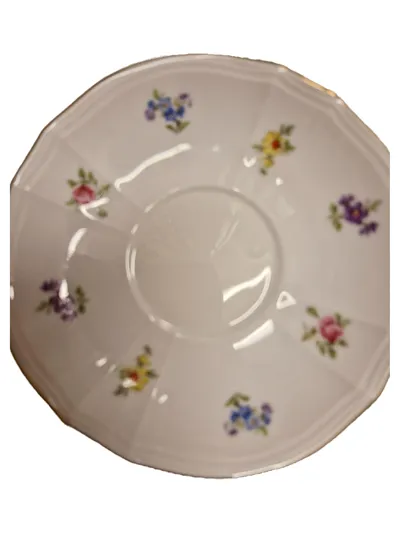 FÜRSTENBERG Unterteller Porzellan Weiß Blumenmuster Klassisch 13cm