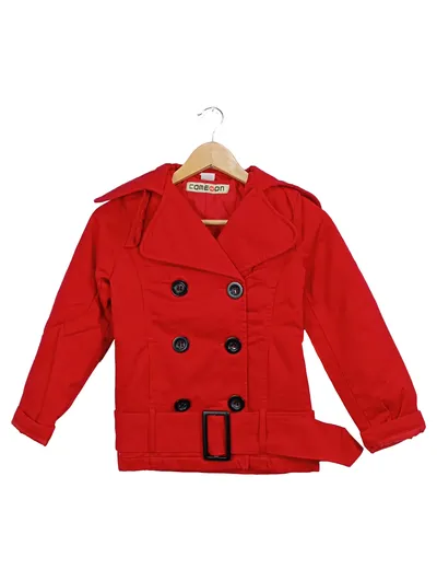 ComeOn Kinder Trenchcoat Rot Gr. 134 Baumwolle Klassisch
