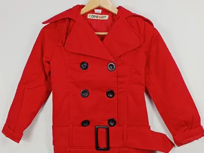 ComeOn Kinder Trenchcoat Rot Gr. 134 Baumwolle Klassisch