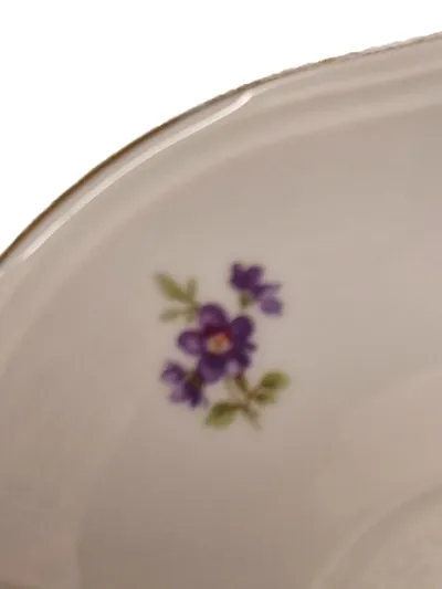 FÜRSTENBERG Kuchenteller Porzellan Blumenmuster Klassisch Weiß Festlich 2cm