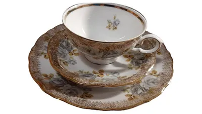Winterling Kaffeeservice 3-tlg Porzellan Rosen Vintage Weiß Festlich