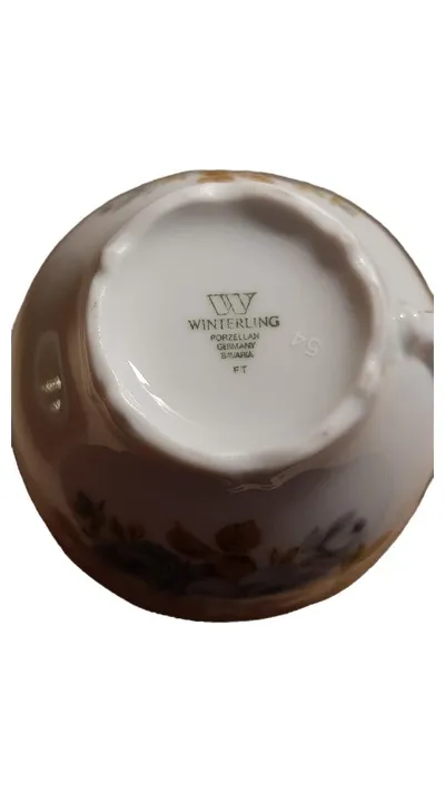 Winterling Kaffeeservice 3-tlg Porzellan Rosen Vintage Weiß Festlich